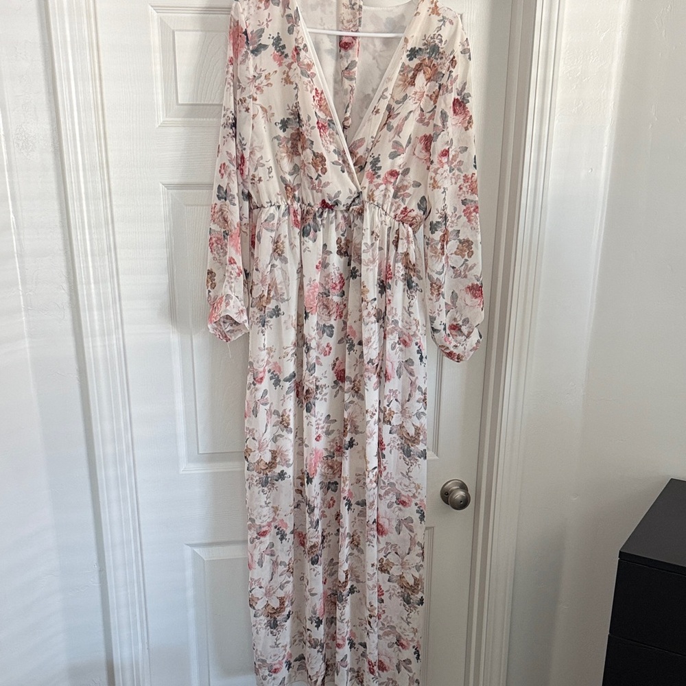 Floral Maxi Dress with V-Neck